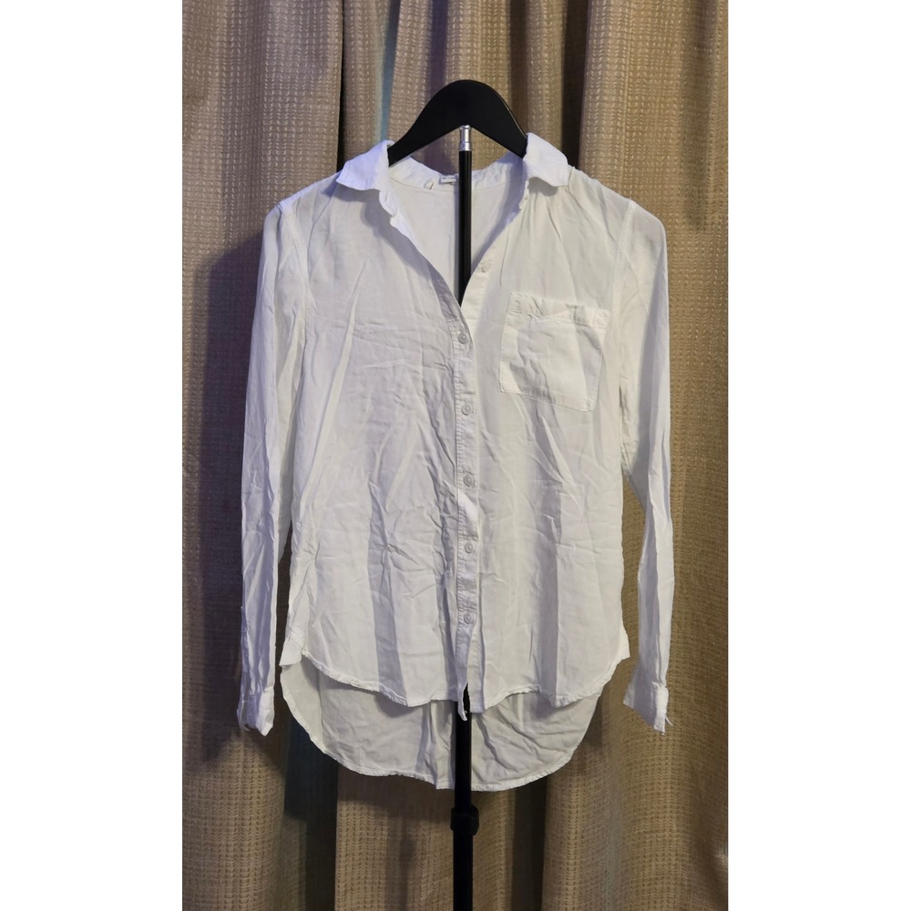 Beachlunchlounge Long Sleeve Button Up Shirt Women's Size XS White